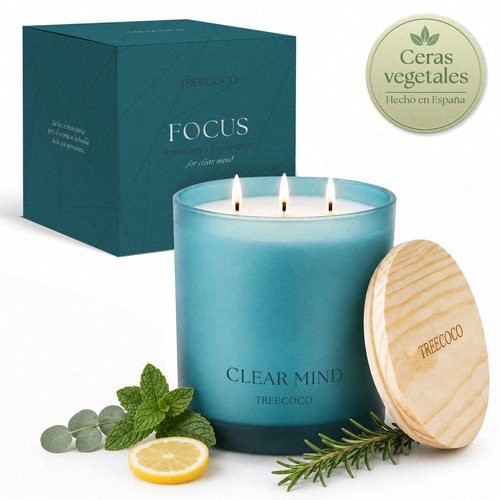 Vela Clear Mind de Treecoco con su caja